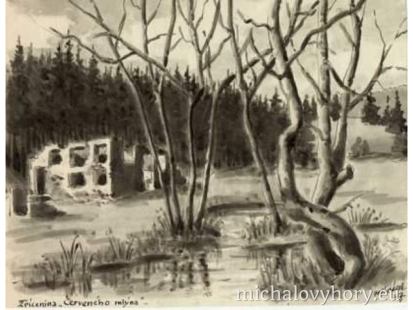 Červený mlýn - pod Michalkami na pravém břehu Kosího potoka